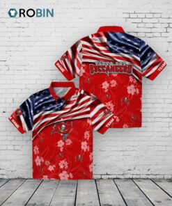 Tampa Bay Buccaneers US Flag Hibiscus Hawaiian Shirt