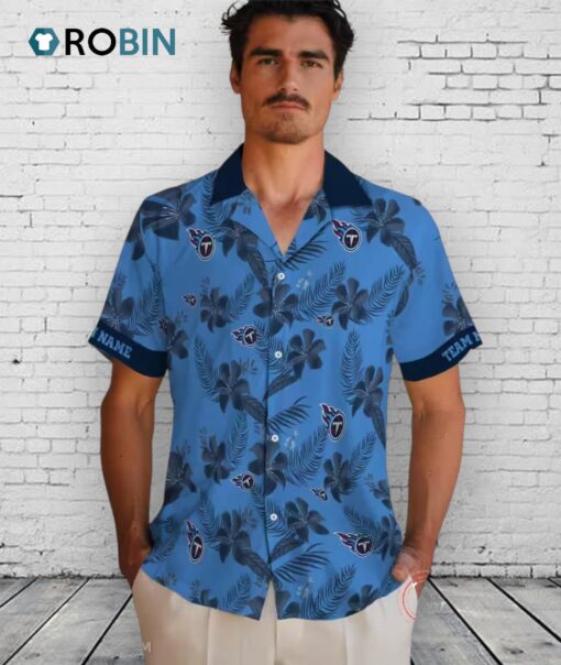 Tennessee Titans Botanical Hawaiian Shirt