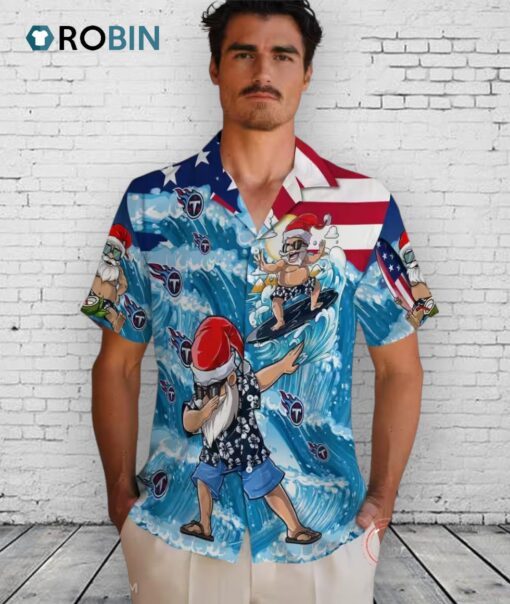 Tennessee Titans Surfing Santa Hawaiian Shirt
