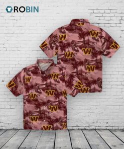 Washington Commanders Coastal Palms Burgundy Hawaiian Shirt Washington Commanders Coastal Palms Burgundy Hawaiian Shirt