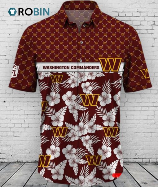 Washington Commanders NFL Palm Leaves Hawaiian Shirt