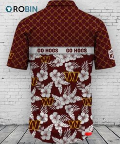 Washington Commanders NFL Palm Leaves Hawaiian Shirt Washington Commanders NFL Palm Leaves Hawaiian Shirt