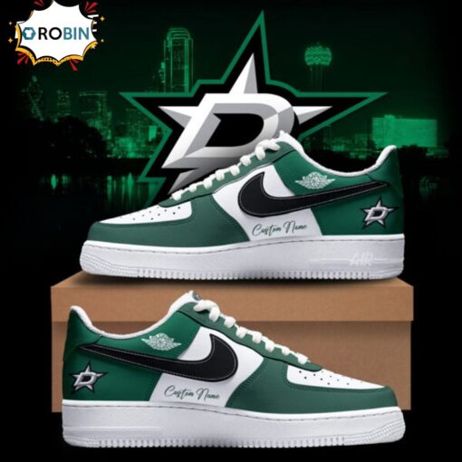 2025 Limited Edition Dallas Stars Custom Name Air Force 1 Shoes