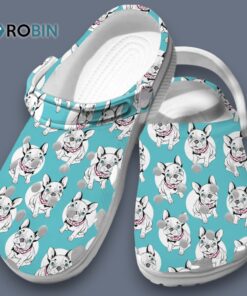 Adorable French Bulldog Blue Clogs, Perfect Gift for Dog Mom & Dog Dad