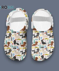 Adorable White Sandals Dachshund At New York Pet Classic Crocs