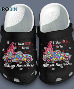 Autism Awareness Gnomie Wear Red Crocband Clog Shoes For Men Women