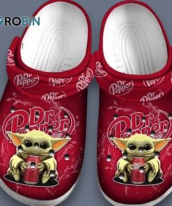 Baby Yoda Dr Pepper Red Classic Crocs