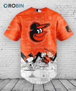 Baltimore Orioles 75th Anniversary of Peanuts Baseball Jersey Shirt Style