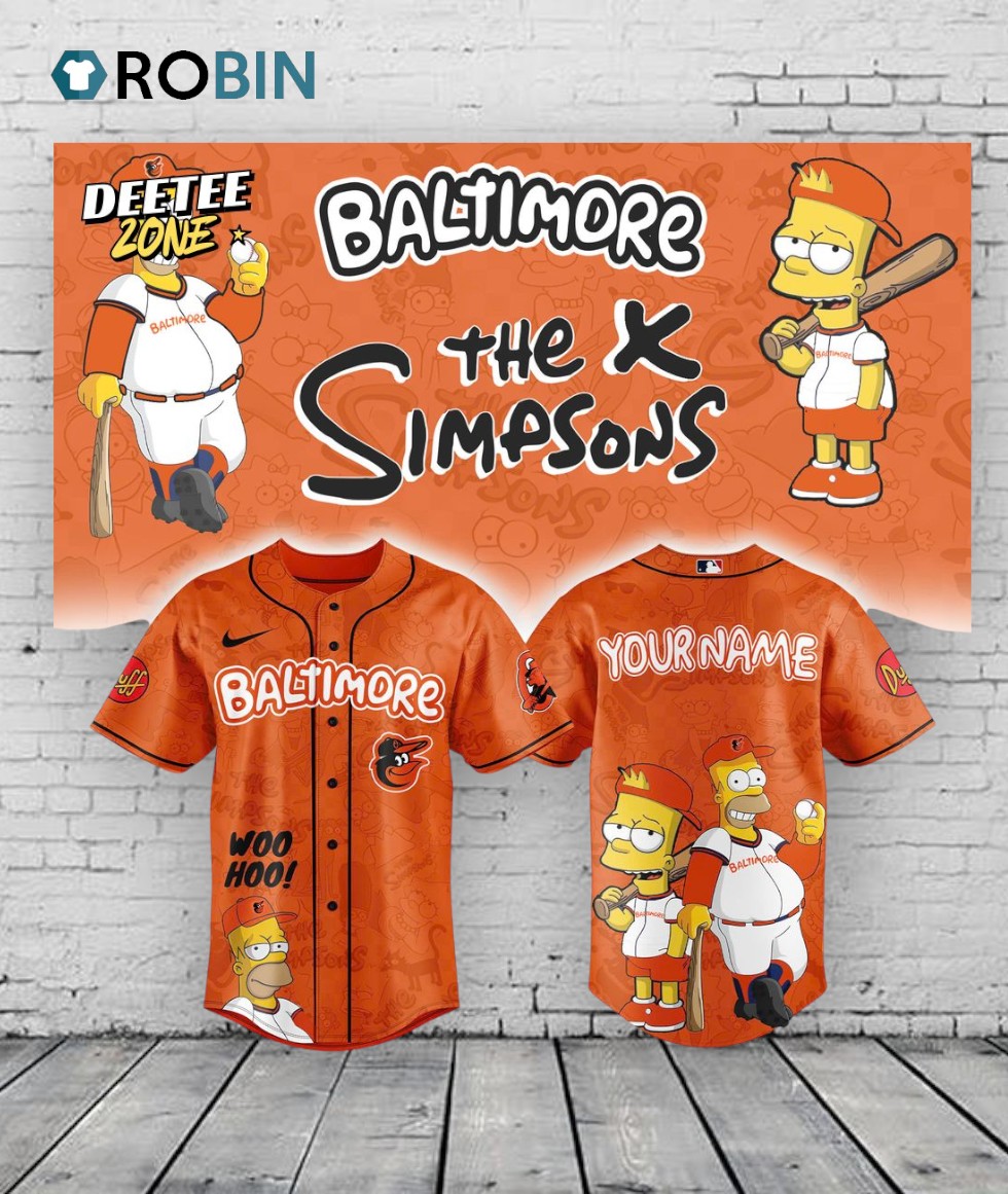 Baltimore Orioles x The Simpsons Heritage Baseball Baseball Jersey Shirt Style