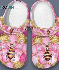 Beautiful Pink Flower Bee Classic Crocs