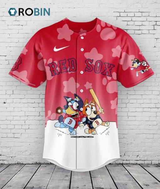 Boston Red Sox Bluey and Bingo Baseball Jersey Shirt Style