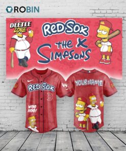 Boston Red Sox x The Simpsons Heritage Baseball Baseball Jersey Shirt Style