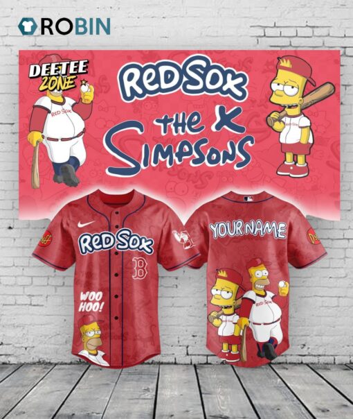 Boston Red Sox x The Simpsons Heritage Baseball Baseball Jersey Shirt Style