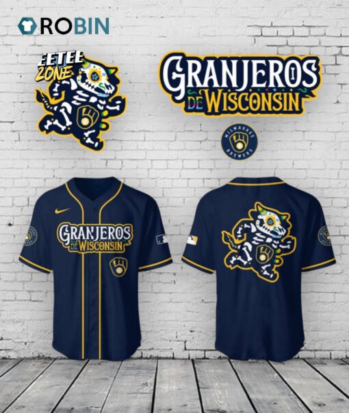 Brewers Baseball Limited Granjeros de Wisconsin 2025 Navy Baseball Jersey Shirt Style