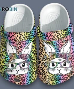 Bunny Easter Day Leopard Rainbow Color Classic Crocs