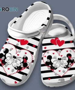 Charming Classic Shoes Mickey Kissing Minnie Cartoon Crocs for Men, Women, Kid