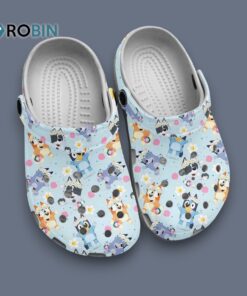 Cheering Light Blue Shoes The Bluey Family Cartoon Classic Crocs