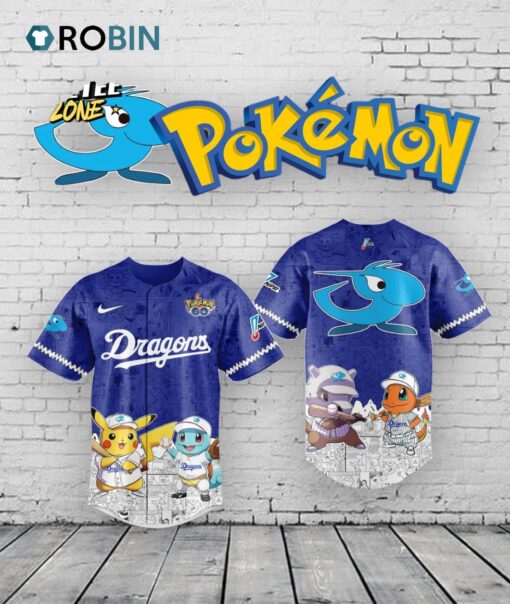 Chunichi Dragons x Pokémon Go 2025 Limited Edition Baseball Jersey Shirt Style