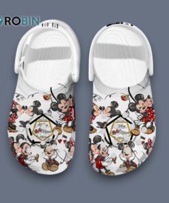 Classic Lovely Mickey And Minnie Mouse White Cartoon Classic Crocs