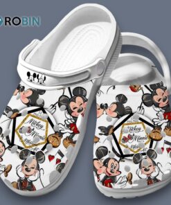 Classic Lovely Mickey And Minnie Mouse White Cartoon Classic Crocs