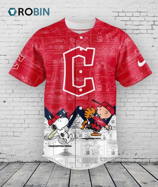 Cleveland Guardians 75th Anniversary of Peanuts Baseball Jersey Shirt Style