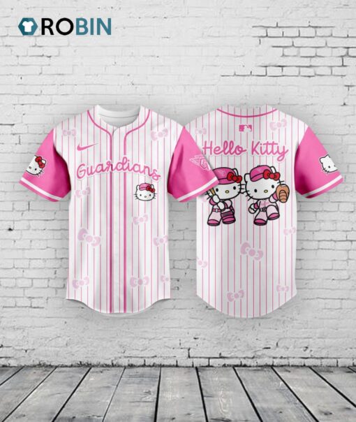 Cleveland Guardians MLB x Hello Kitty Night Game Limited Edition Baseball Jersey Shirt Style 2025