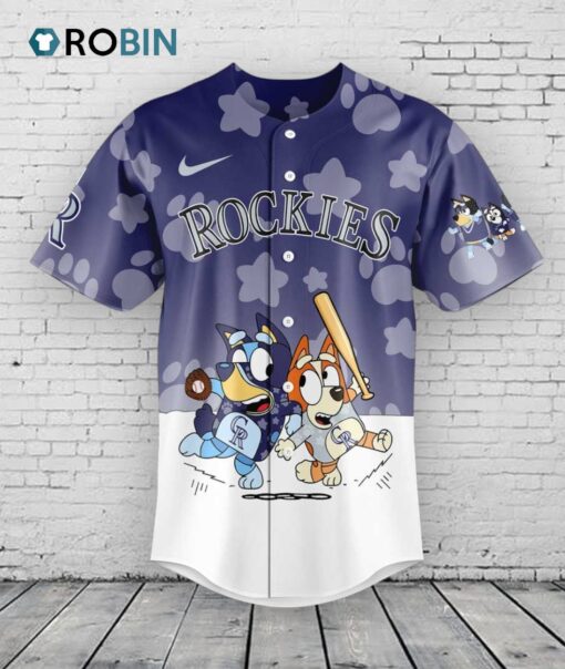 Colorado Rockies Bluey and Bingo Baseball Jersey Shirt Style