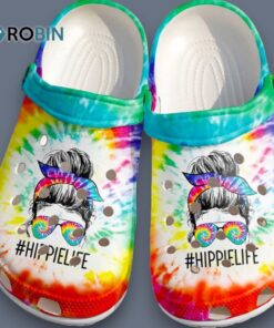 Colorful Hippie Life Girl Classic 3D Printed Crocs Colorful Hippie Life Girl Classic 3D Printed Crocs