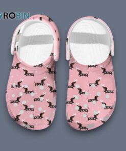 Comfortable Pink Pet Shoes Dachshund Heart Pattern Classic Crocs Comfortable Pink Pet Shoes Dachshund Heart Pattern Classic Crocs