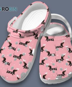 Comfortable Pink Pet Shoes Dachshund Heart Pattern Classic Crocs Comfortable Pink Pet Shoes Dachshund Heart Pattern Classic Crocs