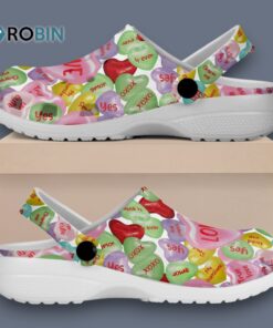 Custom Name 3d Colorful Hearts Valentines Day Classic Crocs