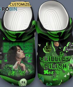 Custom Name Billie Eilish Music Bad Guy Green Classic Crocs