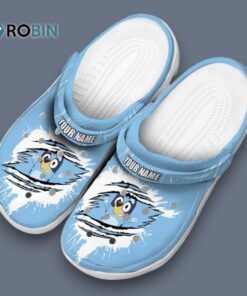 Custom Name Bluey Splash Motif Background Classic Crocs