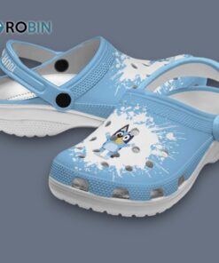 Custom Name Bluey Splatter Background Classic Crocs