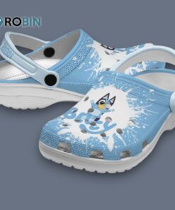 Custom Name Bluey Splatter Background Classic Crocs Fast Shipping