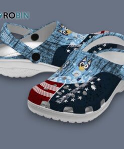 Custom Name Bluey Star Spangled Side Pattern Classic Crocs