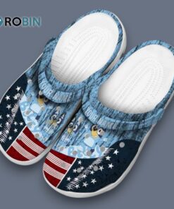 Custom Name Bluey Star Spangled Side Pattern Classic Crocs
