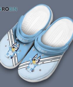 Custom Name Bluey Striped Accents Classic Crocs