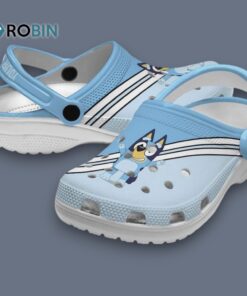 Custom Name Bluey Striped Accents Classic Crocs