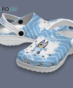 Custom Name Bluey Zigzag Paint Burst Classic Crocs