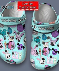 Custom Name Creepy Cute Spooky Easter Light Blue Classic Crocs