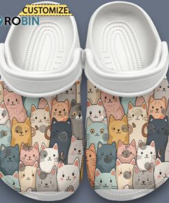Custom Name Cute Cats Animal White Classic Crocs