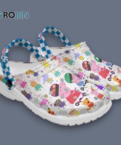 Custom Name Cute Peppa Pig Cartoon Movie White Classic Crocs