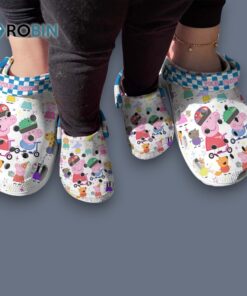 Custom Name Cute Peppa Pig Cartoon Movie White Classic Crocs