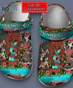 Custom Name Easter Bunnies Leopard Cowhide Cactus Classic Crocs