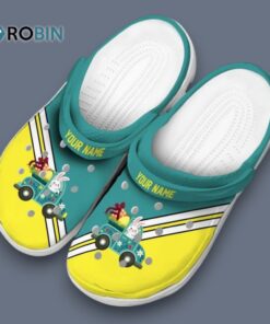 Custom Name Easter Striped Accents Classic Crocs
