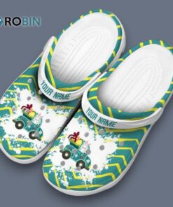 Custom Name Easter Zigzag Paint Burst Classic Crocs