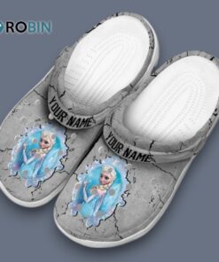 Custom Name Frozen Cracked Texture Classic Crocs