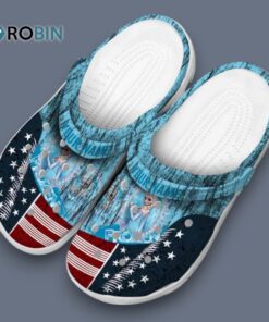 Custom Name Frozen Star Spangled Side Pattern Classic Crocs