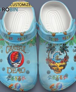 Custom Name Grateful Dead Music Hello Summer Blue Classic Crocs